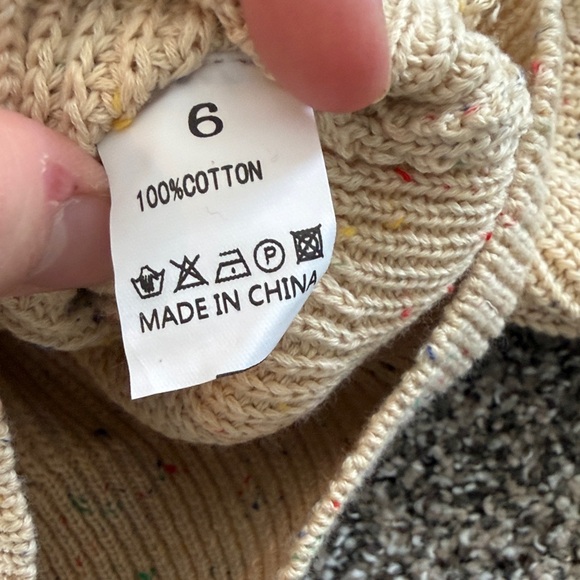 Baby girl Three Peas Speckled Tan Sweater Size 3-6 Months NWT 100% cotton - Picture 3 of 3